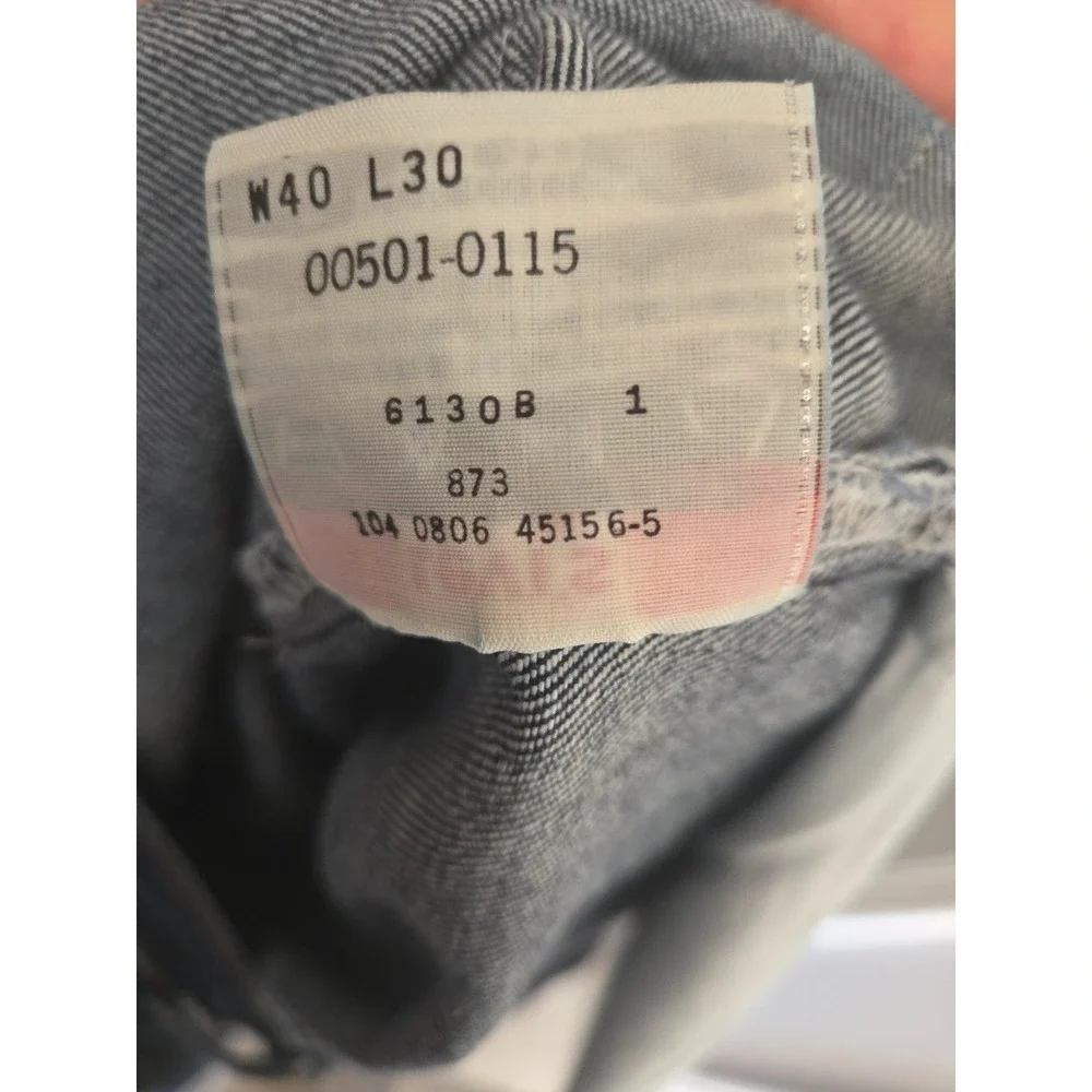 Vtg‎ 90s Levi's Jeans 501-0115 Button Fly USA Made Mens Size 40/30 Dark Wash